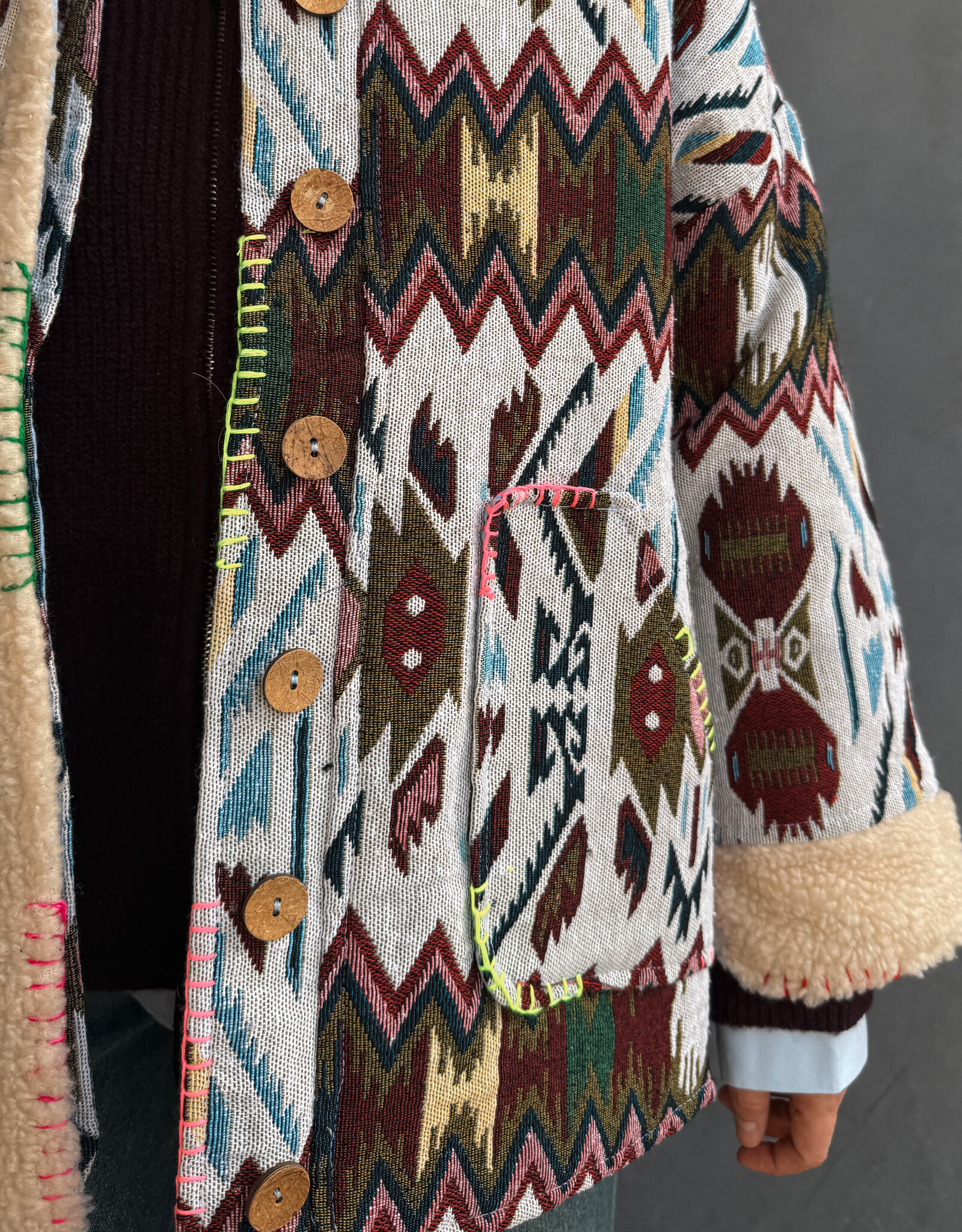 The Golden House Mom Jacket 'Inca' - Multi Blue - TU