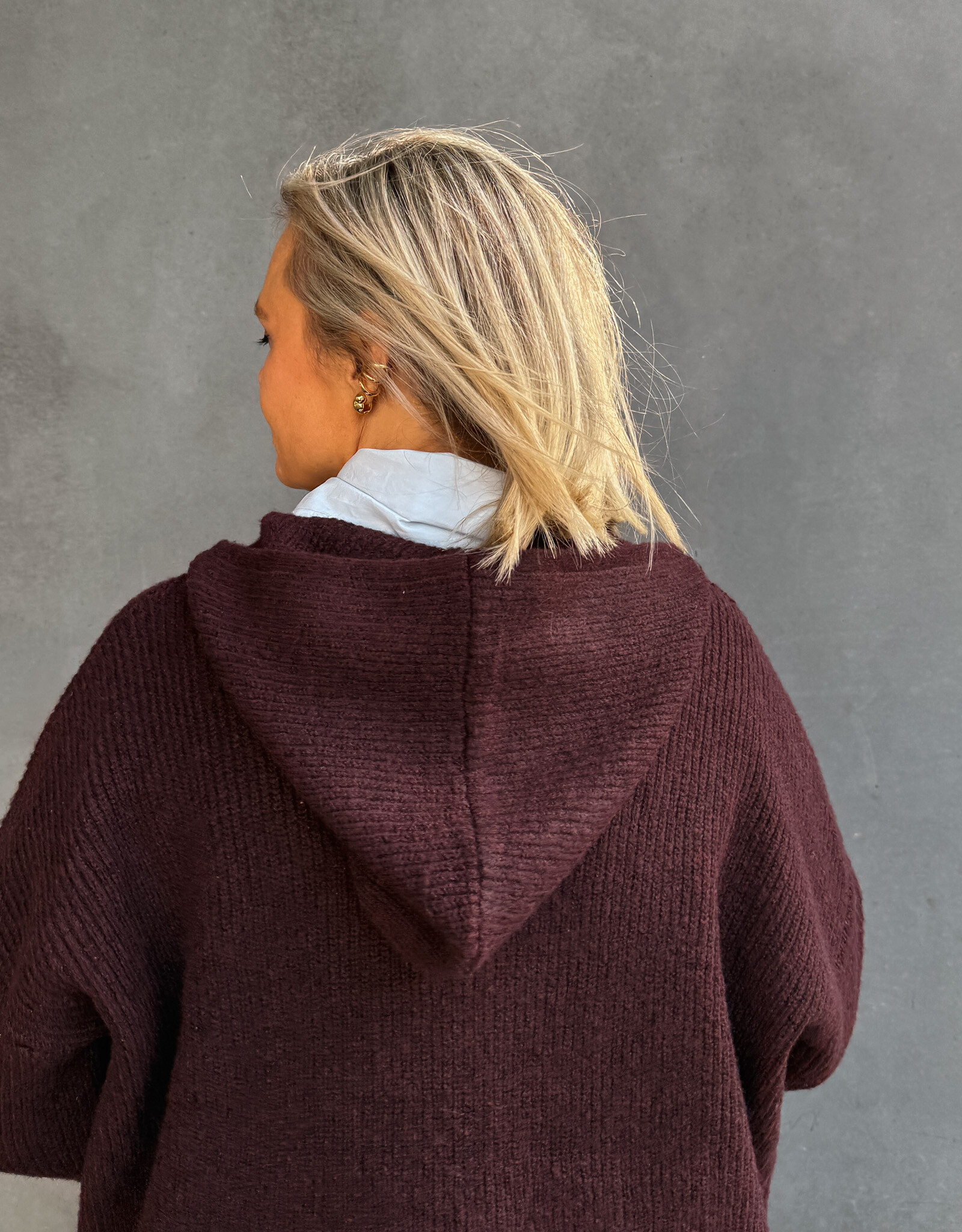 Withblack Hooded Pull 'Liza' - Windsor Wine Melange - Withblack