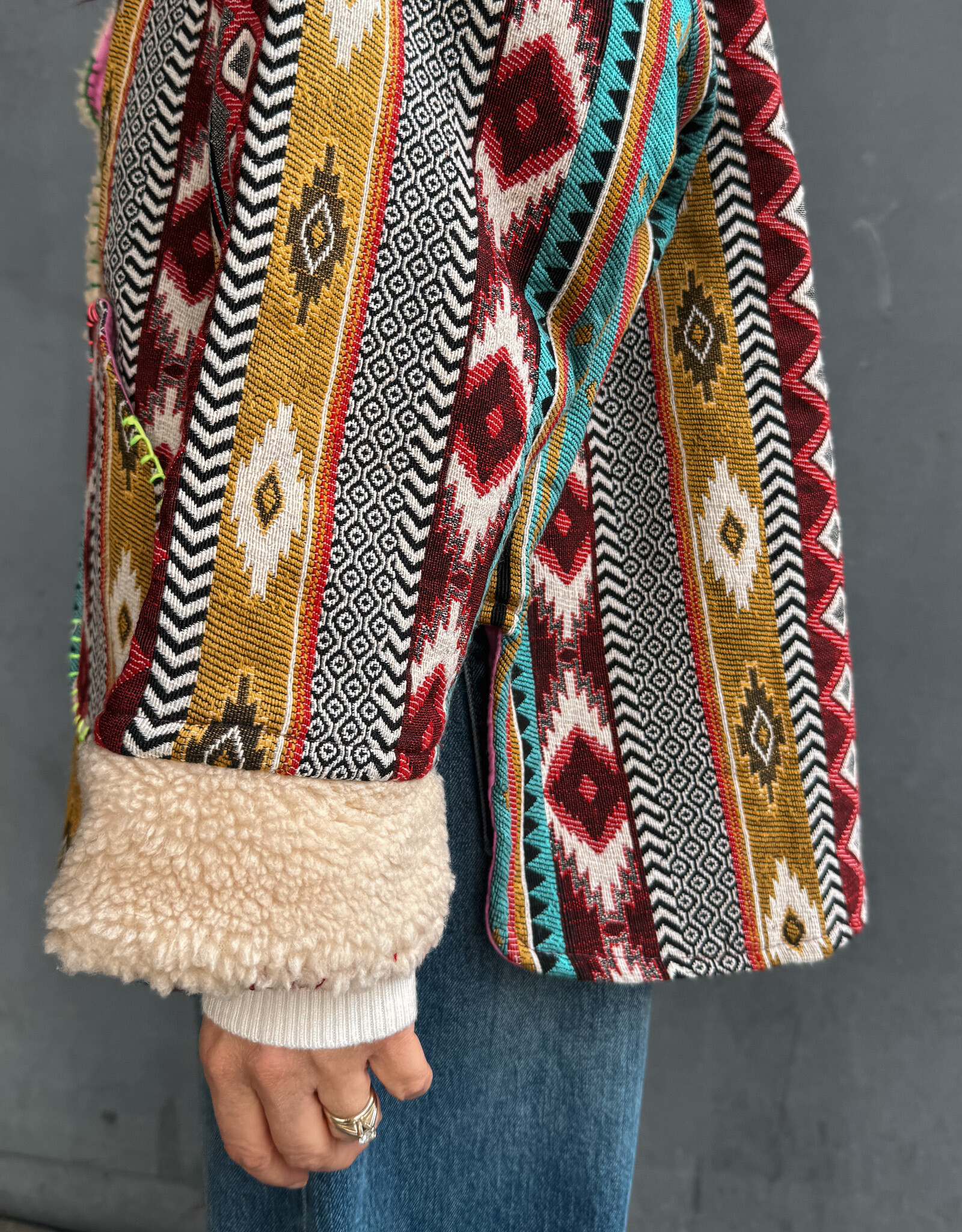 The Golden House Mom Jacket 'Inca' - Multi Pink - TU