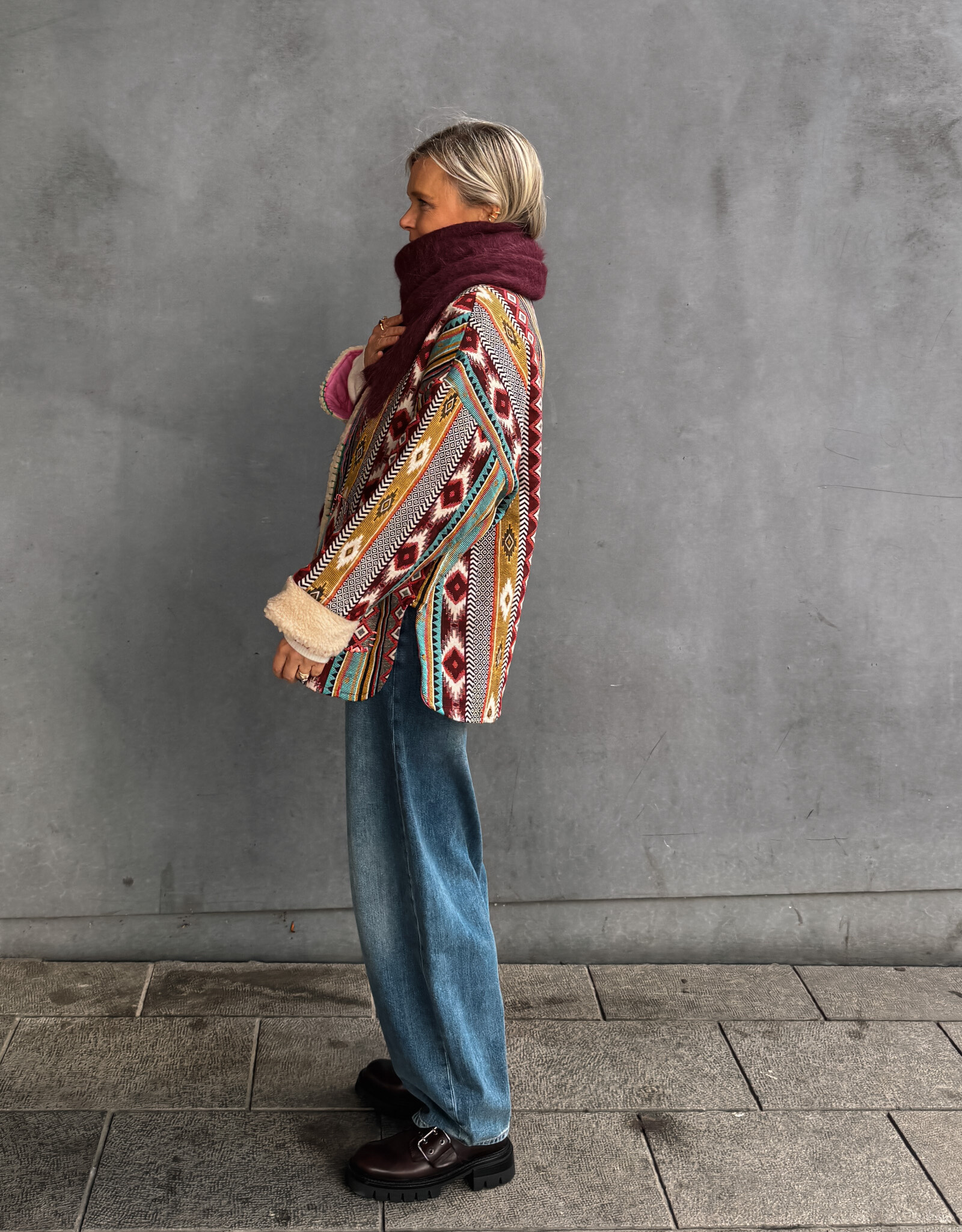 The Golden House Mom Jacket 'Inca' - Multi Pink - TU