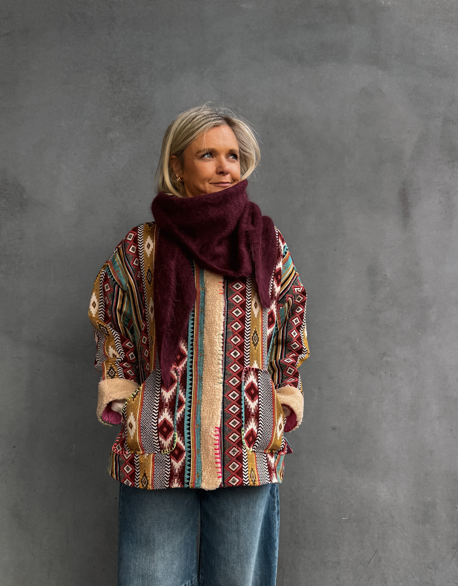 The Golden House Mom Jacket 'Inca' - Multi Pink - TU