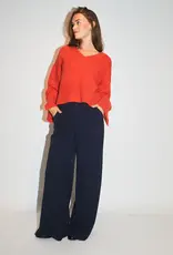 Re/Born Broek Viscose 'Charlie' - Dark Blue - Re/Born