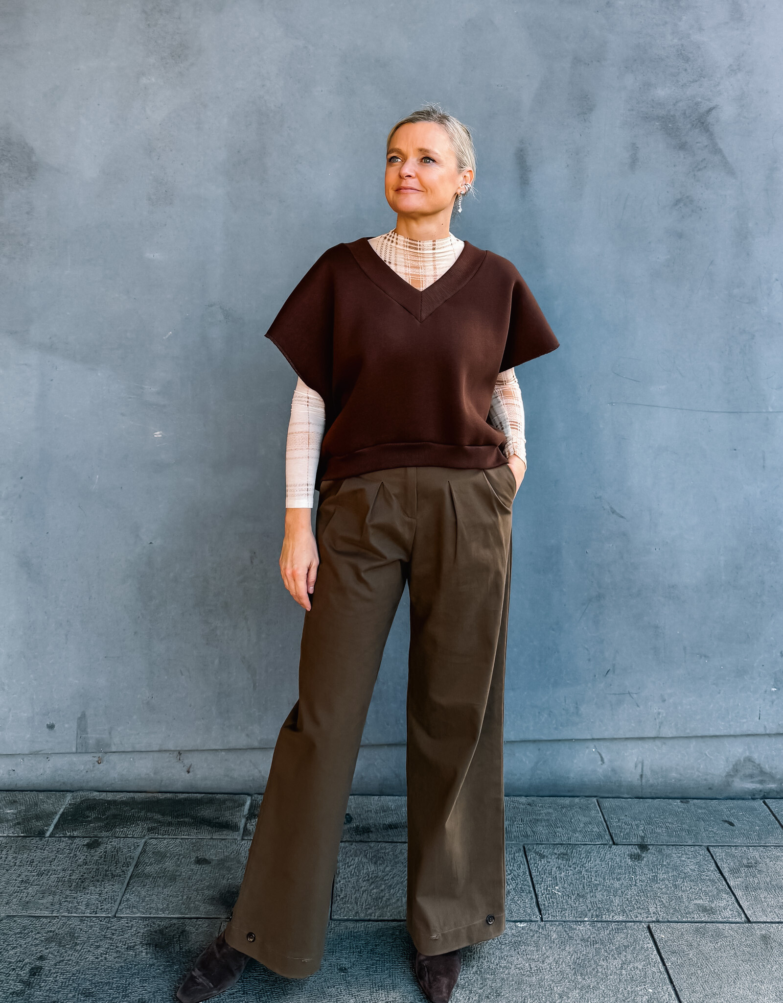 Re/Born Broek 'Zinnia' - Chocolate - Re/Born