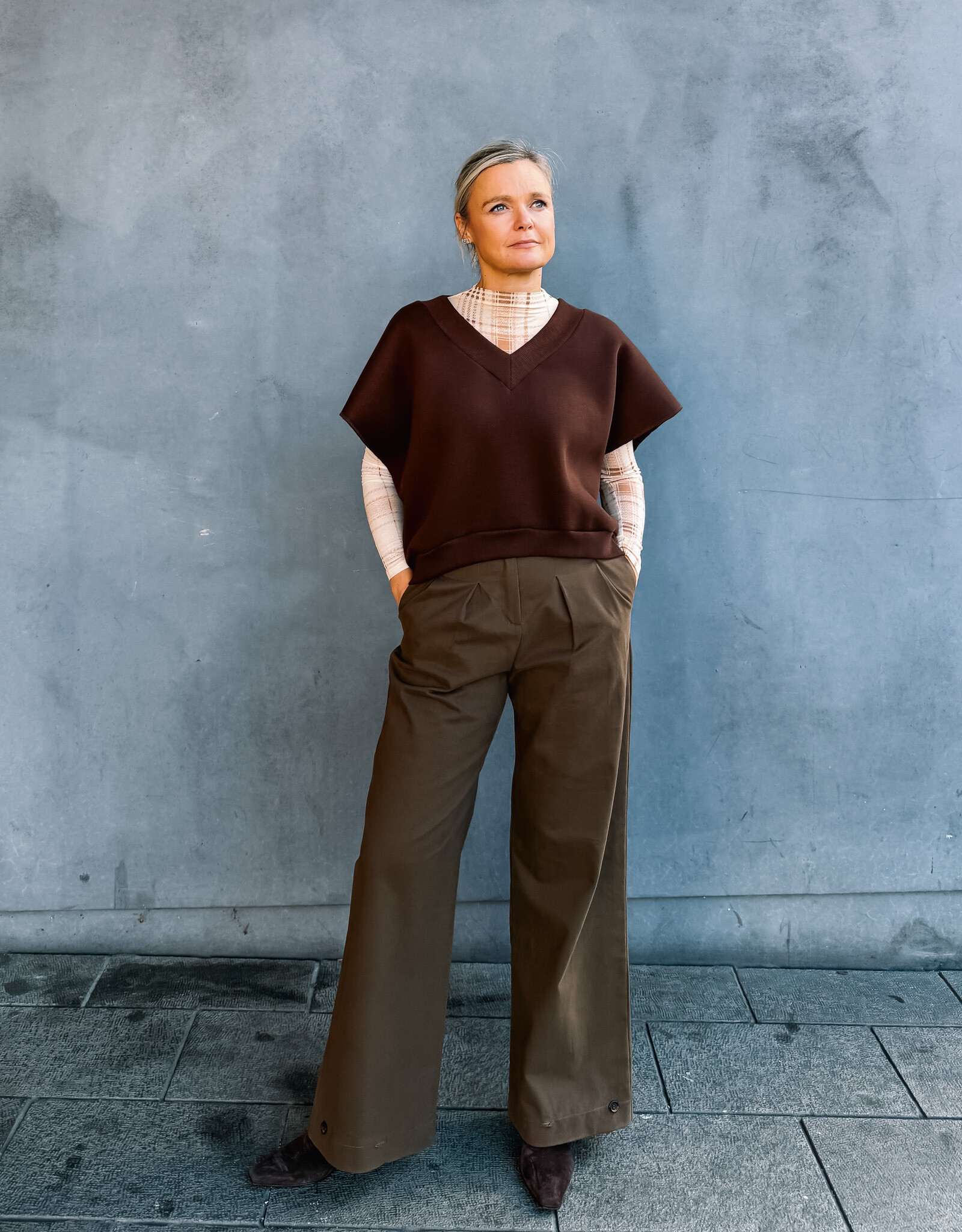Re/Born Broek 'Zinnia' - Chocolate - Re/Born