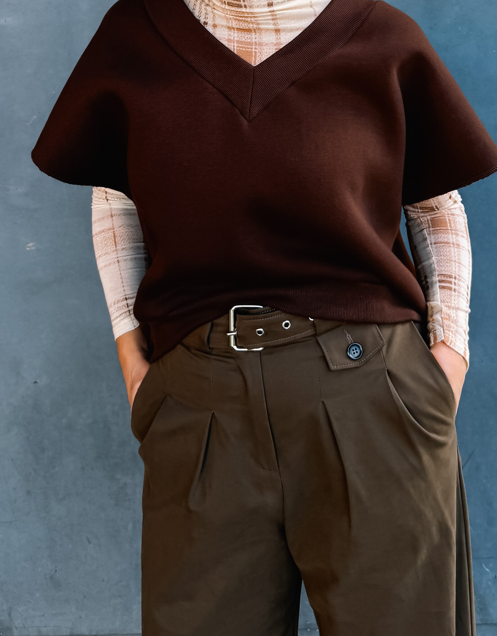 Re/Born Broek 'Zinnia' - Chocolate - Re/Born