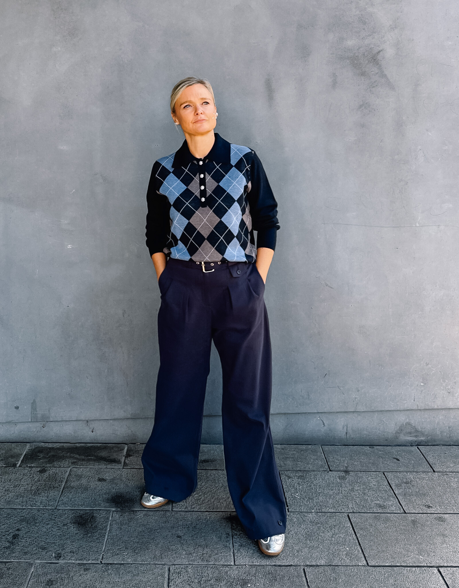Re/Born Broek 'Zinnia' - Dark Blue - Re/Born