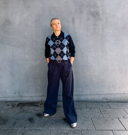 Re/Born Broek 'Zinnia' - Dark Blue - Re/Born