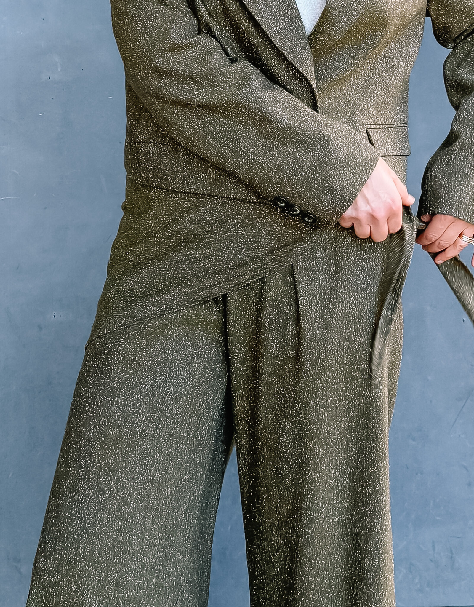 Re/Born Broek 'Bella Wool' -Khaki - Re/Born
