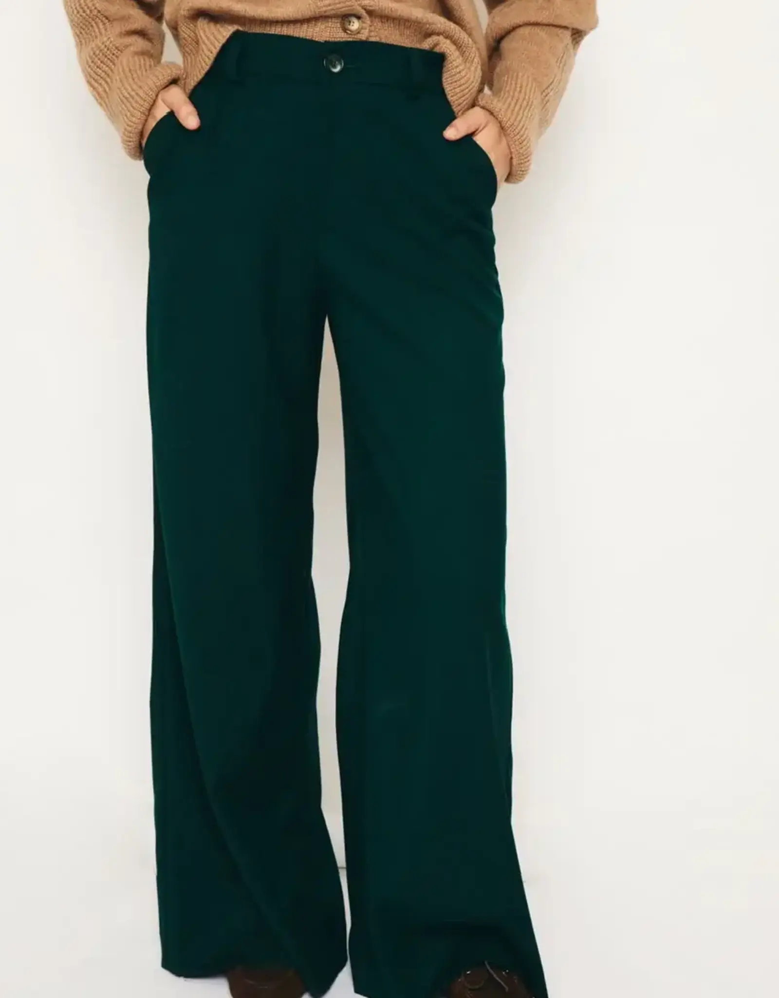 Re/Born Broek Viscose 'Charlie' - Forest Green - Re/Born