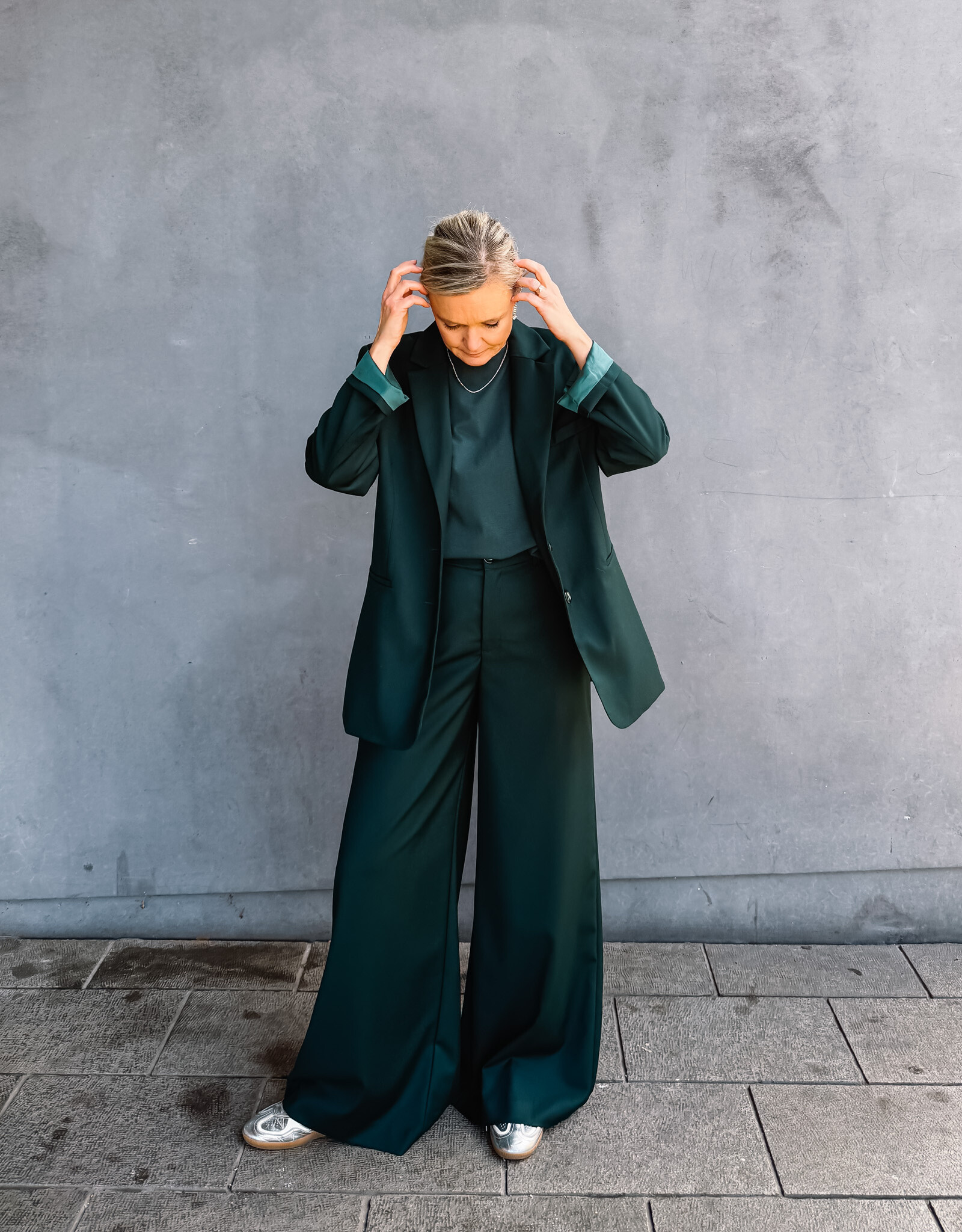 Re/Born Broek Viscose 'Charlie' - Forest Green - Re/Born