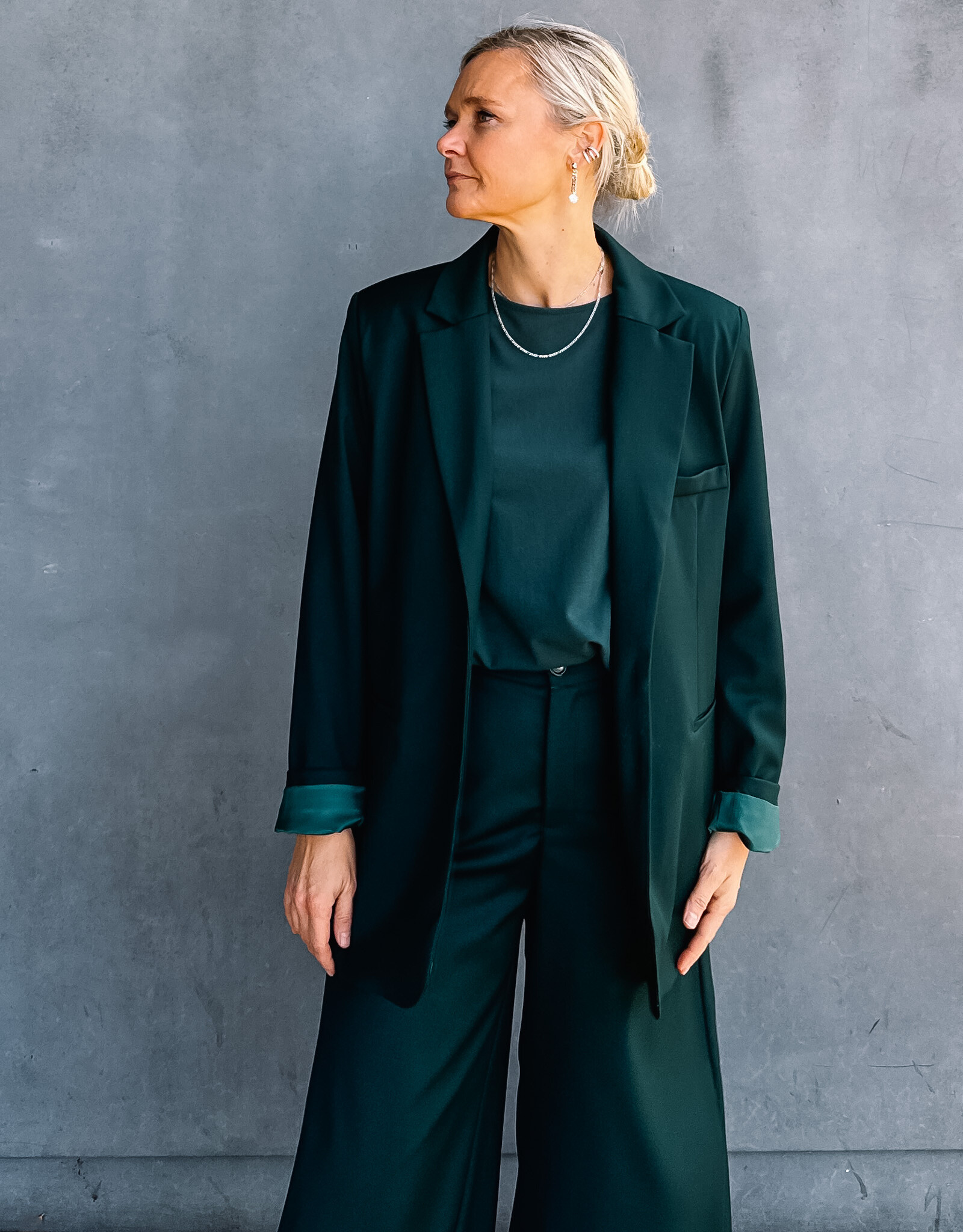 Re/Born Broek Viscose 'Charlie' - Forest Green - Re/Born