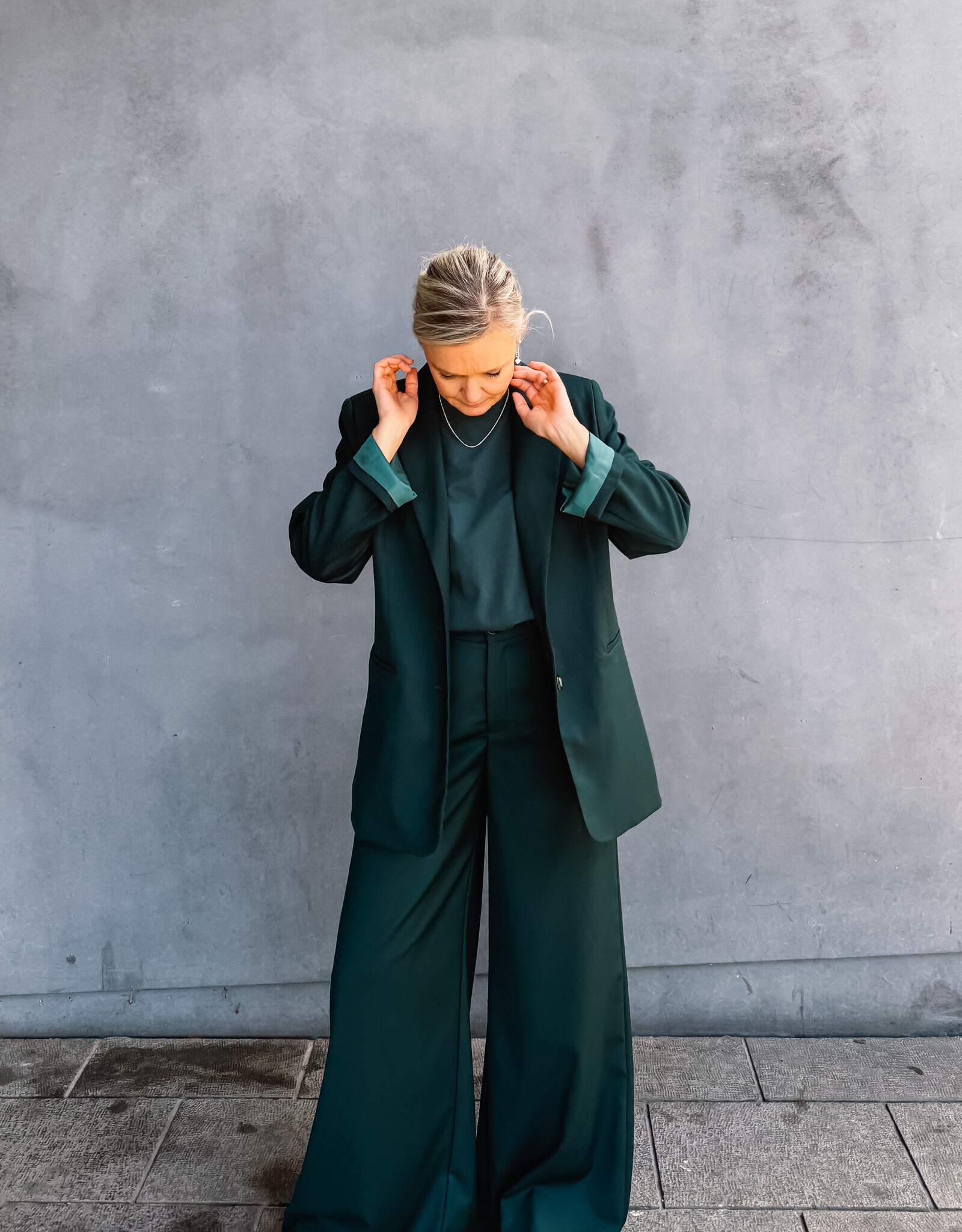 Re/Born Broek Viscose 'Charlie' - Forest Green - Re/Born