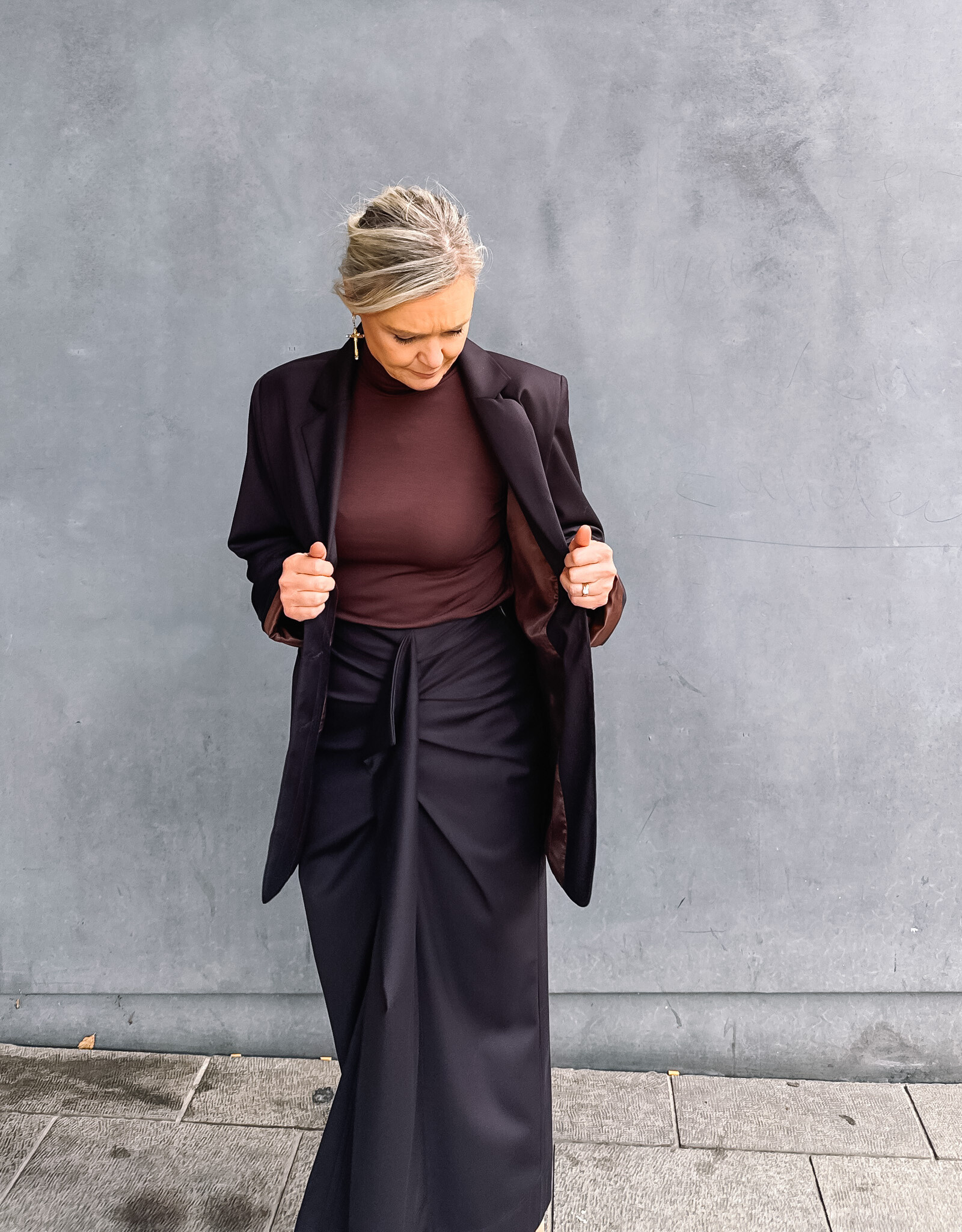 Re/Born Rok Viscose 'Claudia' - Chocolate - Re/Born