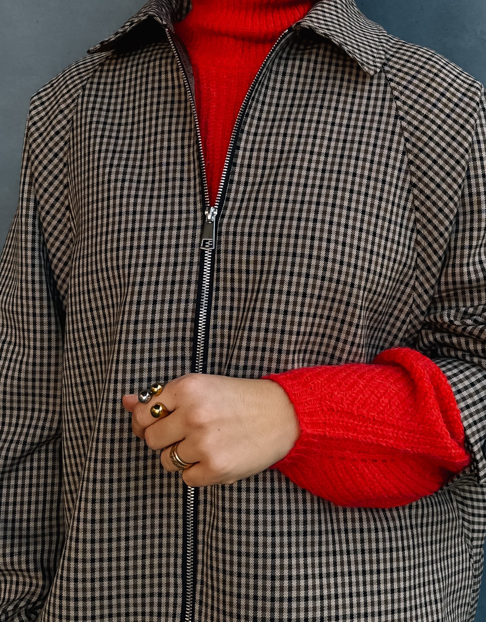 Withblack Jacket Checked 'Jackie' - Brown/Camel Check - Withblack
