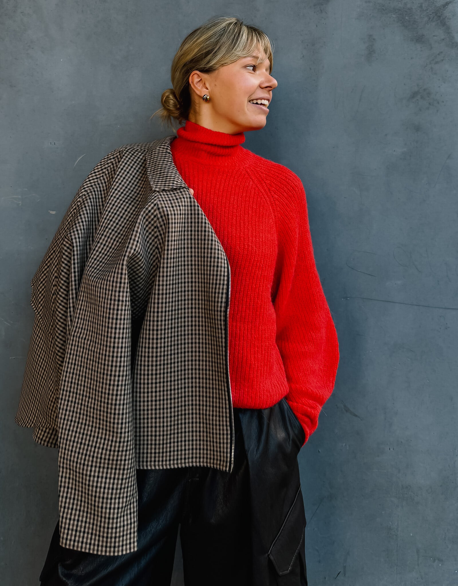 Withblack Jacket Checked 'Jackie' - Brown/Camel Check - Withblack