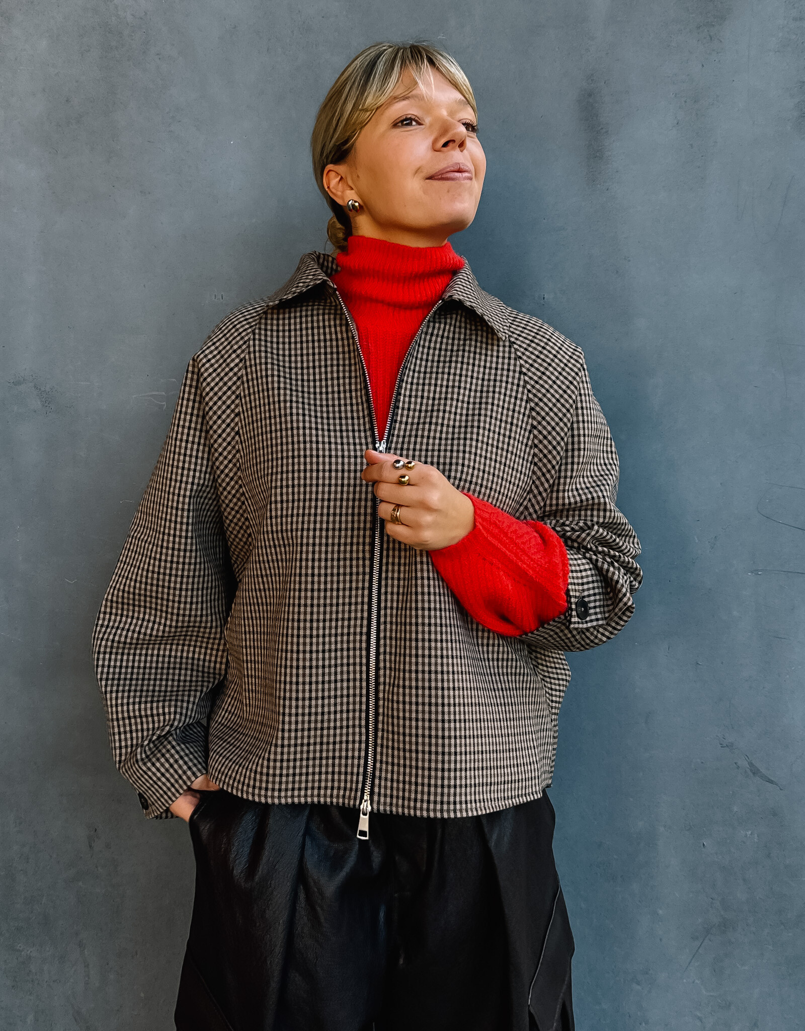 Withblack Jacket Checked 'Jackie' - Brown/Camel Check - Withblack