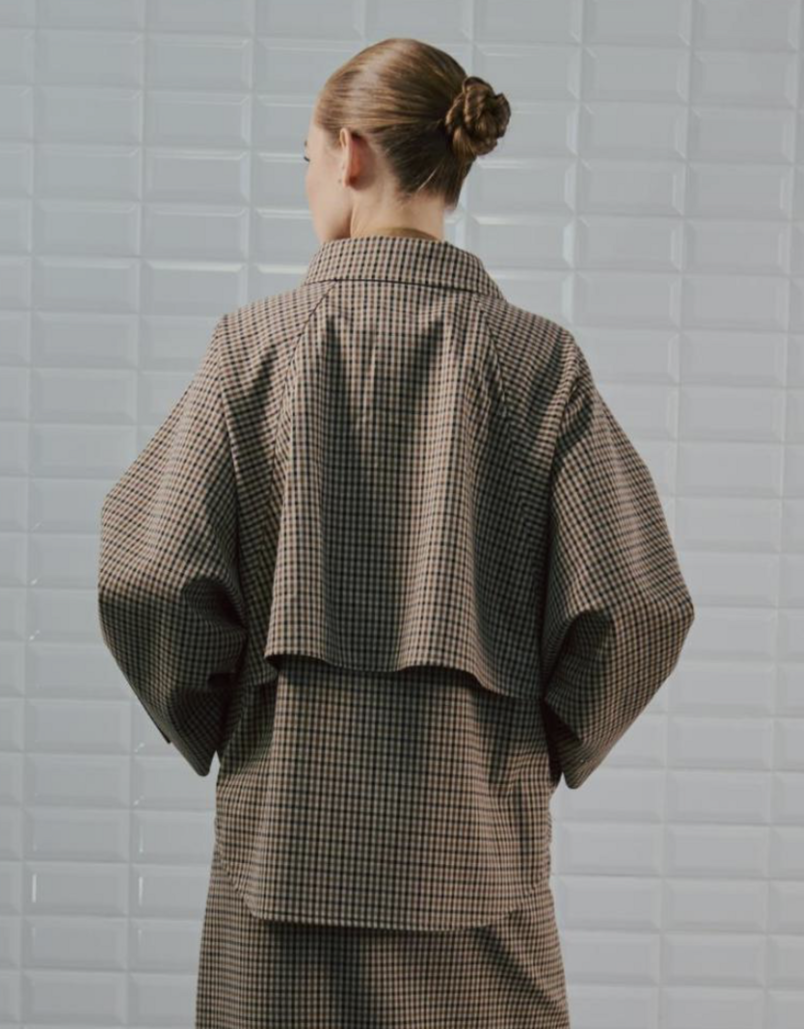 Withblack Jacket Checked 'Jackie' - Brown/Camel Check - Withblack
