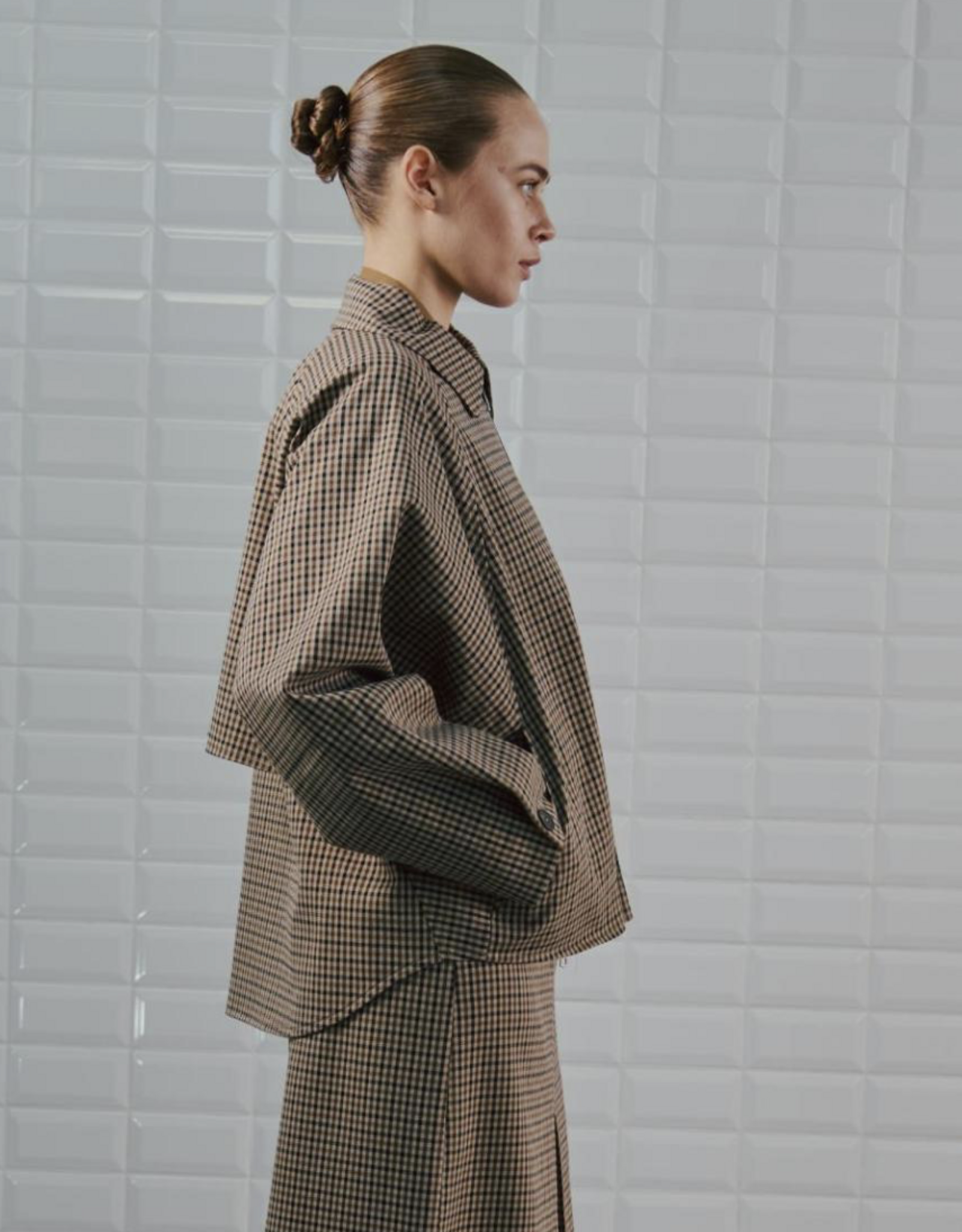 Withblack Jacket Checked 'Jackie' - Brown/Camel Check - Withblack