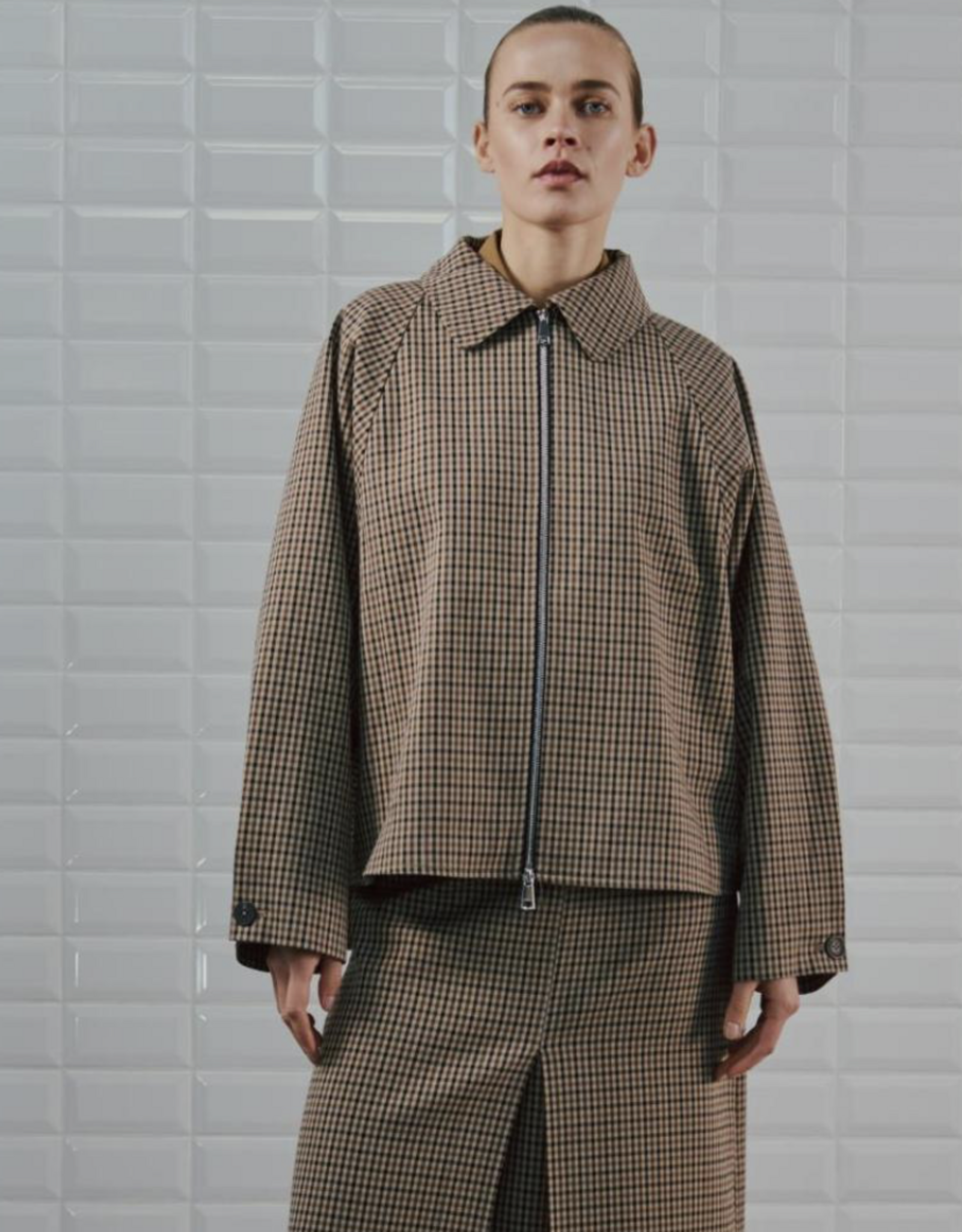 Withblack Jacket Checked 'Jackie' - Brown/Camel Check - Withblack