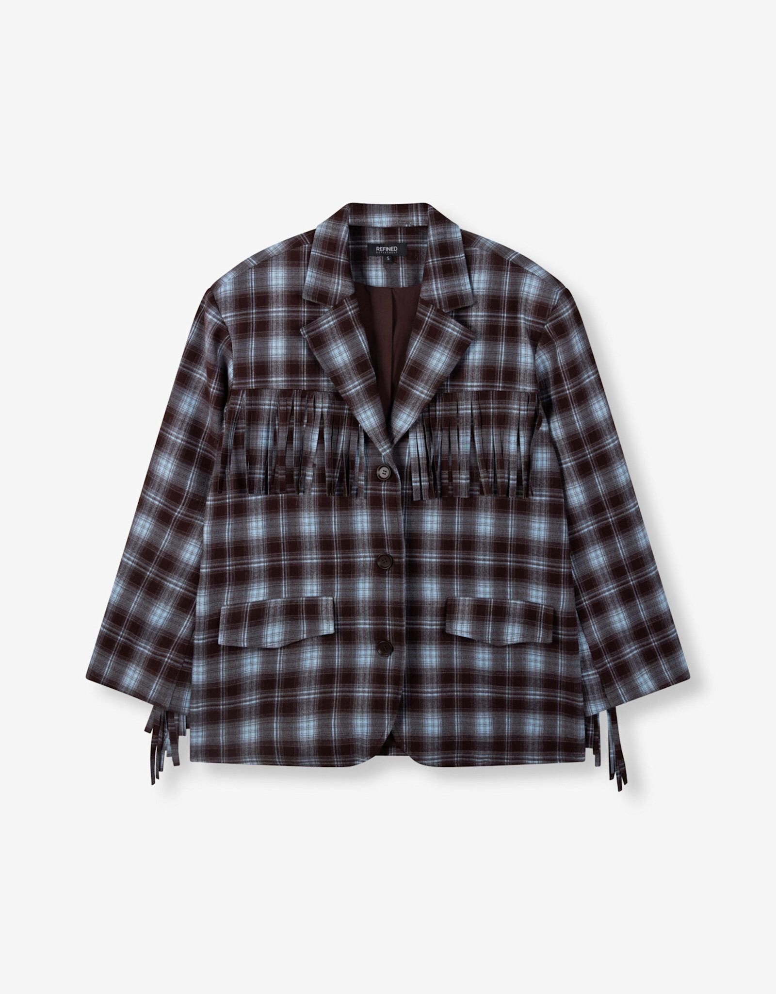 Refined Department Blazer Check Fringes 'Tori' - Check - Refined Department