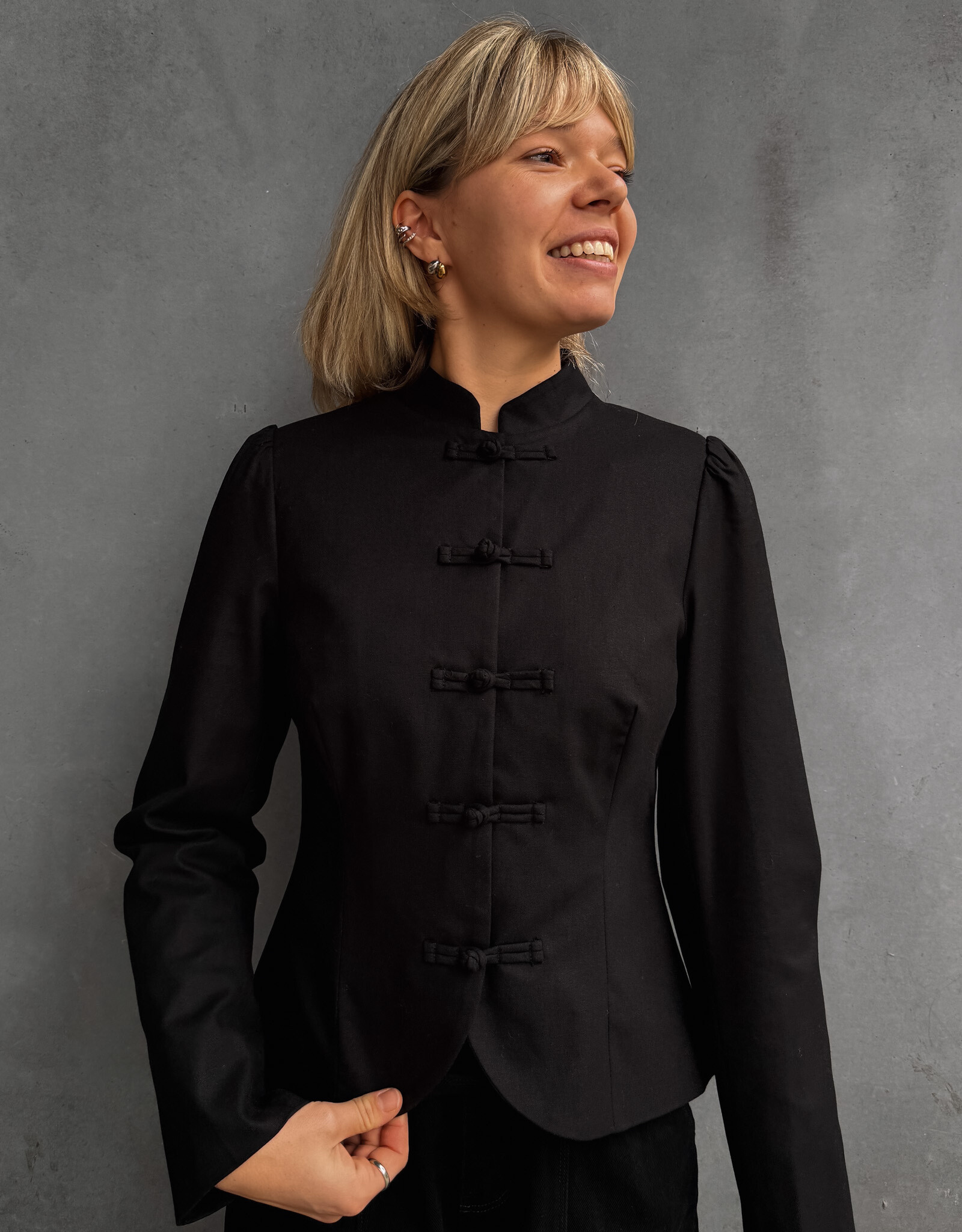 Blazer Linen 'Ardena' - Black - Neo Noir