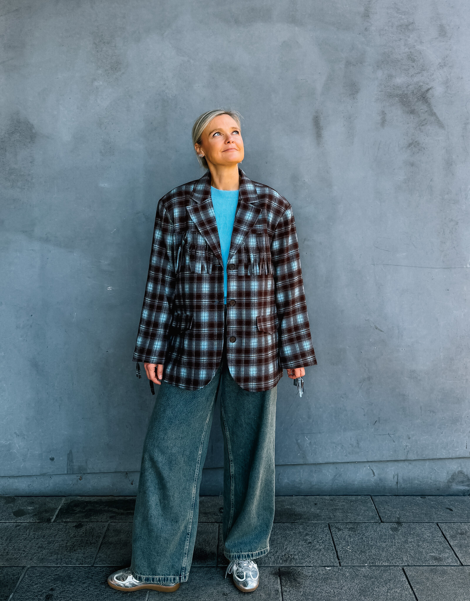 Refined Department Blazer Check Fringes 'Tori' - Check - Refined Department