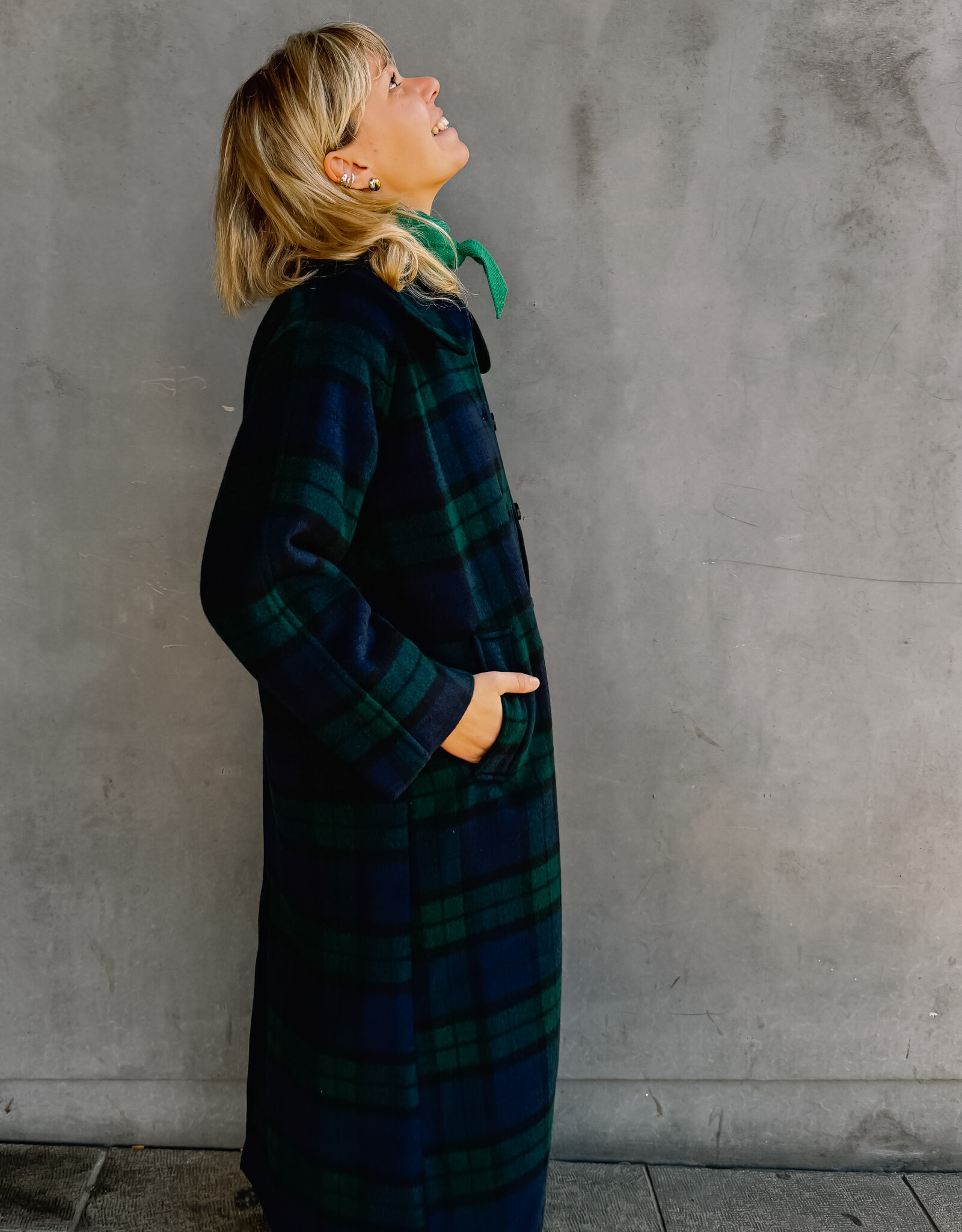 The Tiny Big Sister Mantel 'Check' - Navy - The Tiny Big Sister