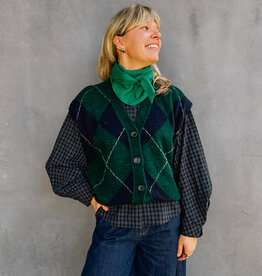 Bô-Dôme Cardigan Zonder Mouw 'Gio' - Check  - Bô-Dôme
