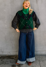 Bô-Dôme Cardigan Zonder Mouw 'Gio' - Check  - Bô-Dôme
