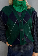 Bô-Dôme Cardigan Zonder Mouw 'Gio' - Check  - Bô-Dôme