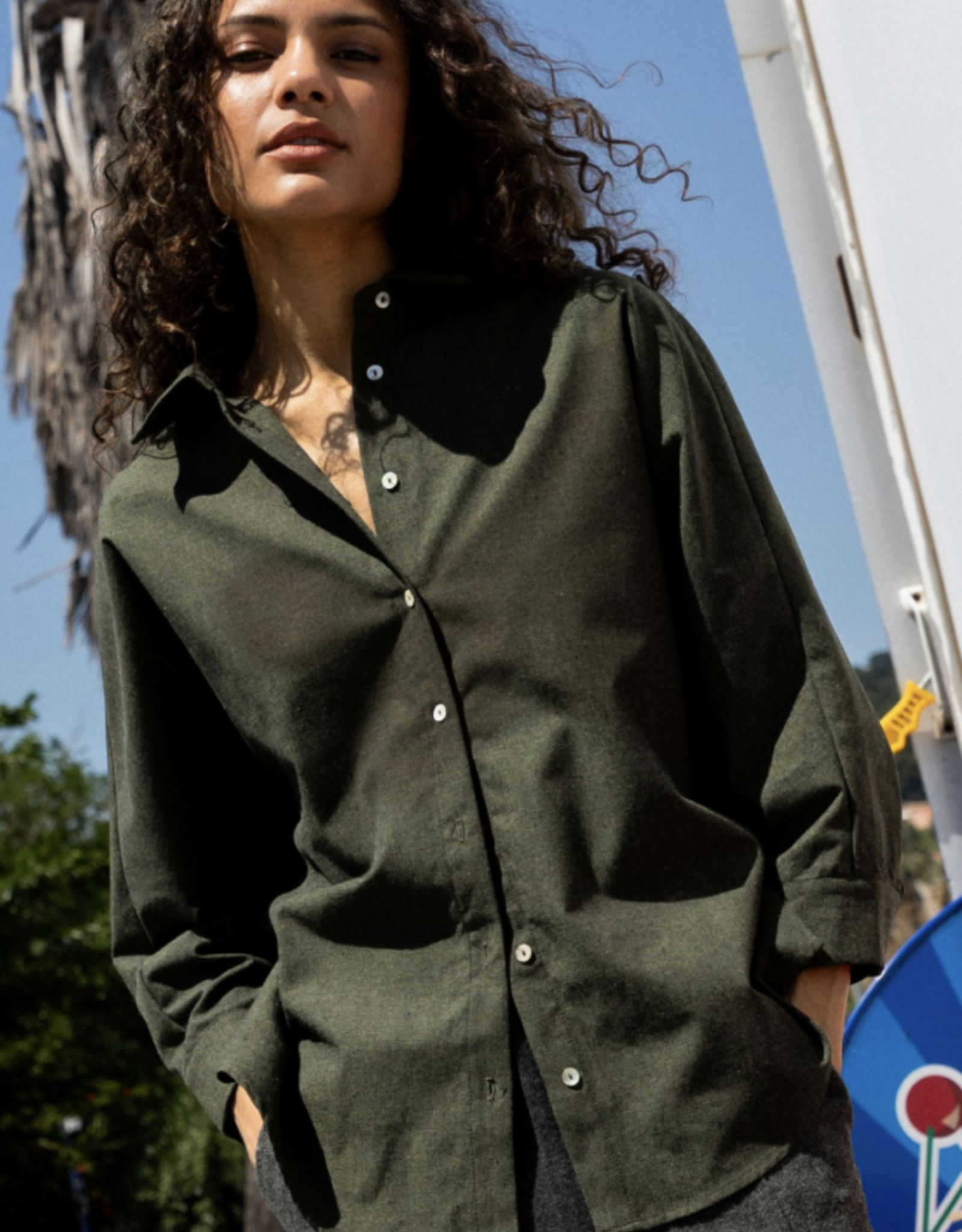 Laure+Max Hemd 'Cally' - Khaki - Laure+Max
