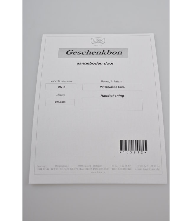Cadeaubon 25€
