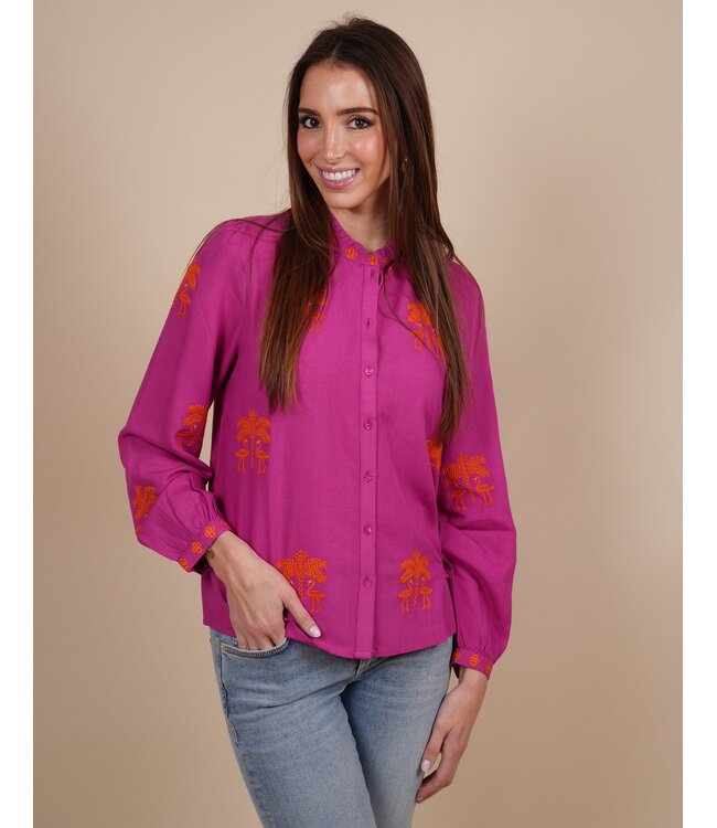 Purslane blouse berry/flamingo embr