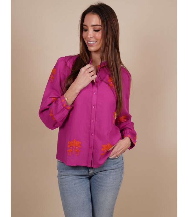 Purslane blouse berry/flamingo embr