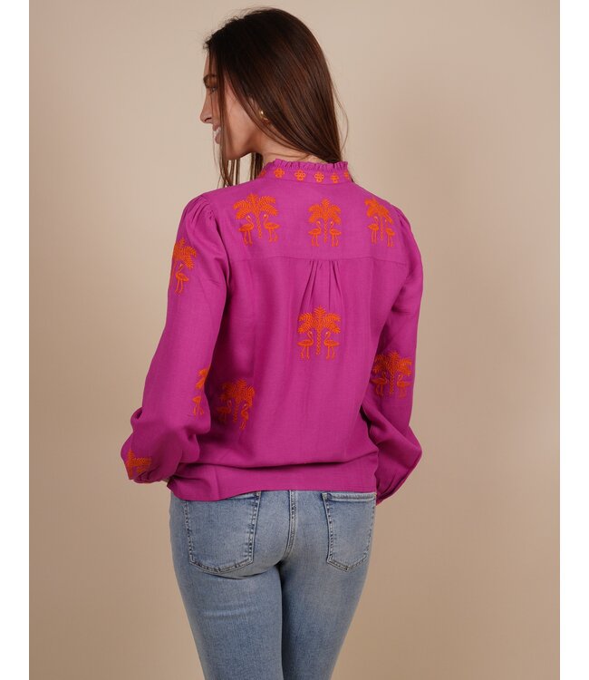 Purslane blouse berry/flamingo embr
