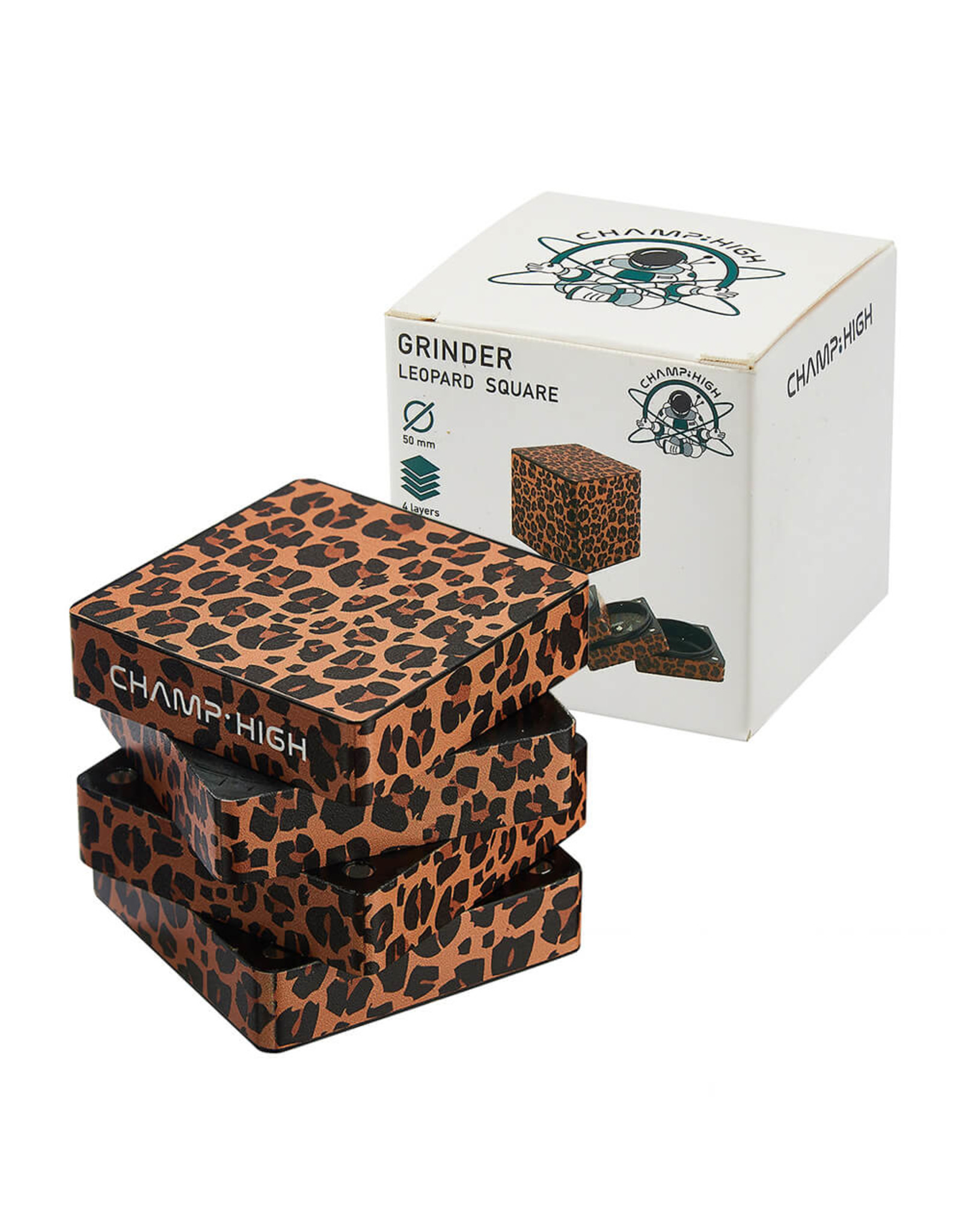 Champ High Champ High Tiger Square Metal Grinder 4 Parts (50mm)