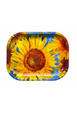 Sun Flowers Metal Rolling Tray - Small