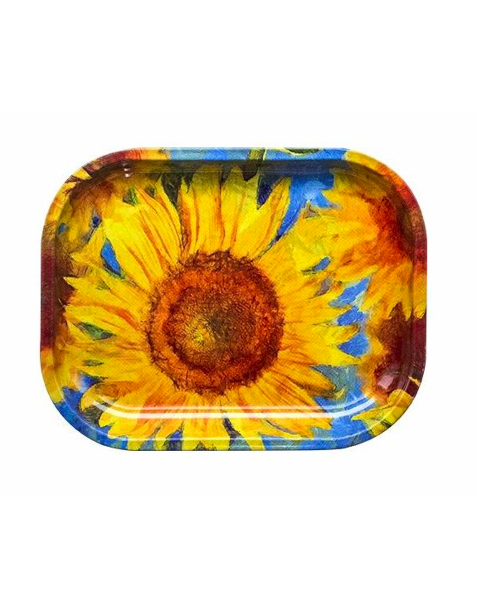 Sun Flowers Metal Rolling Tray - Small