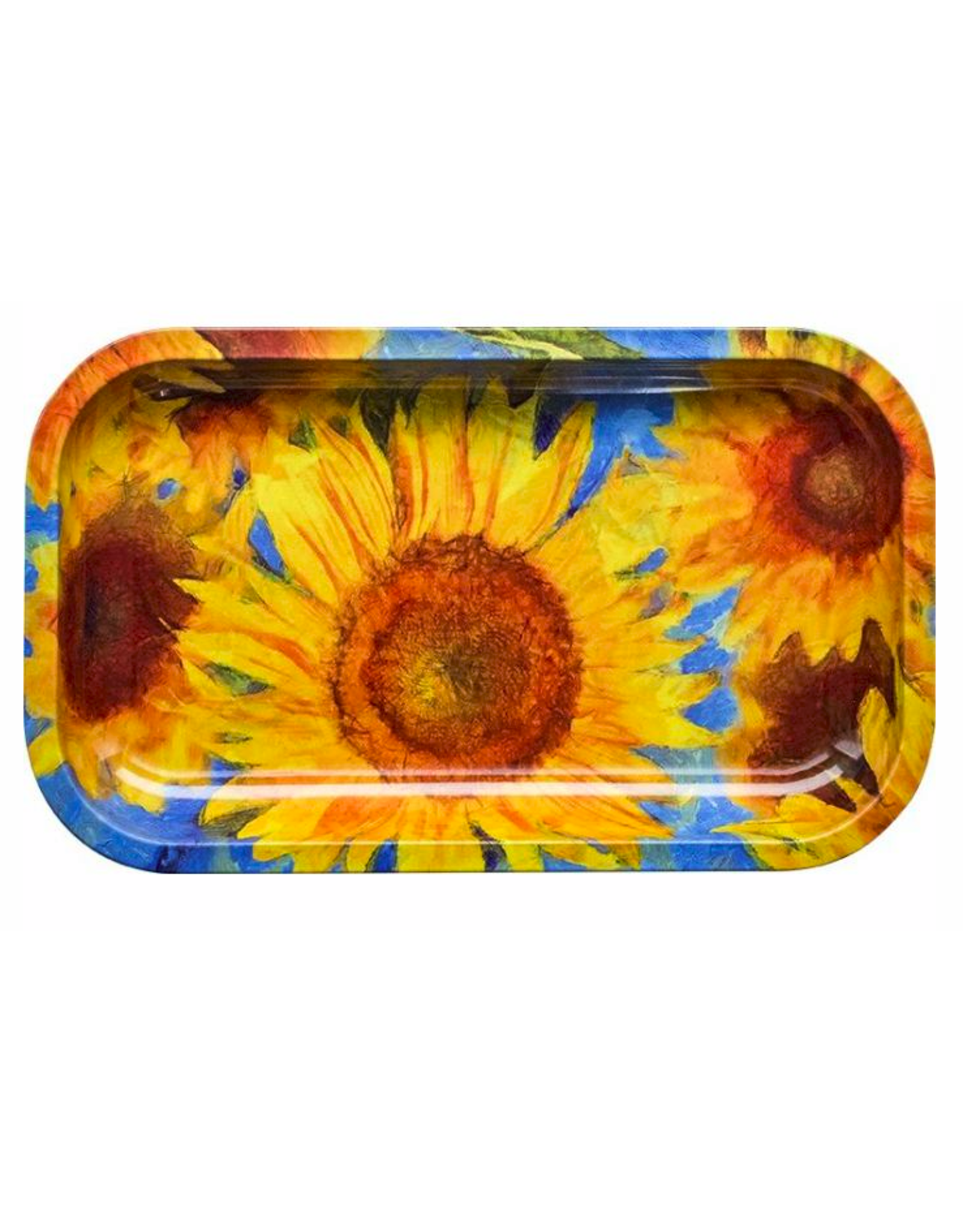 Sun Flowers Metal Rolling Tray - medium