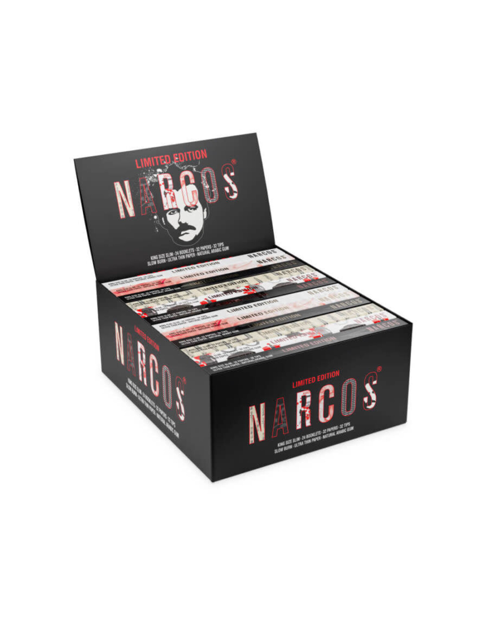 narcos Box Narcos Limited Edition King Size Slim Rolling Papers + Tips