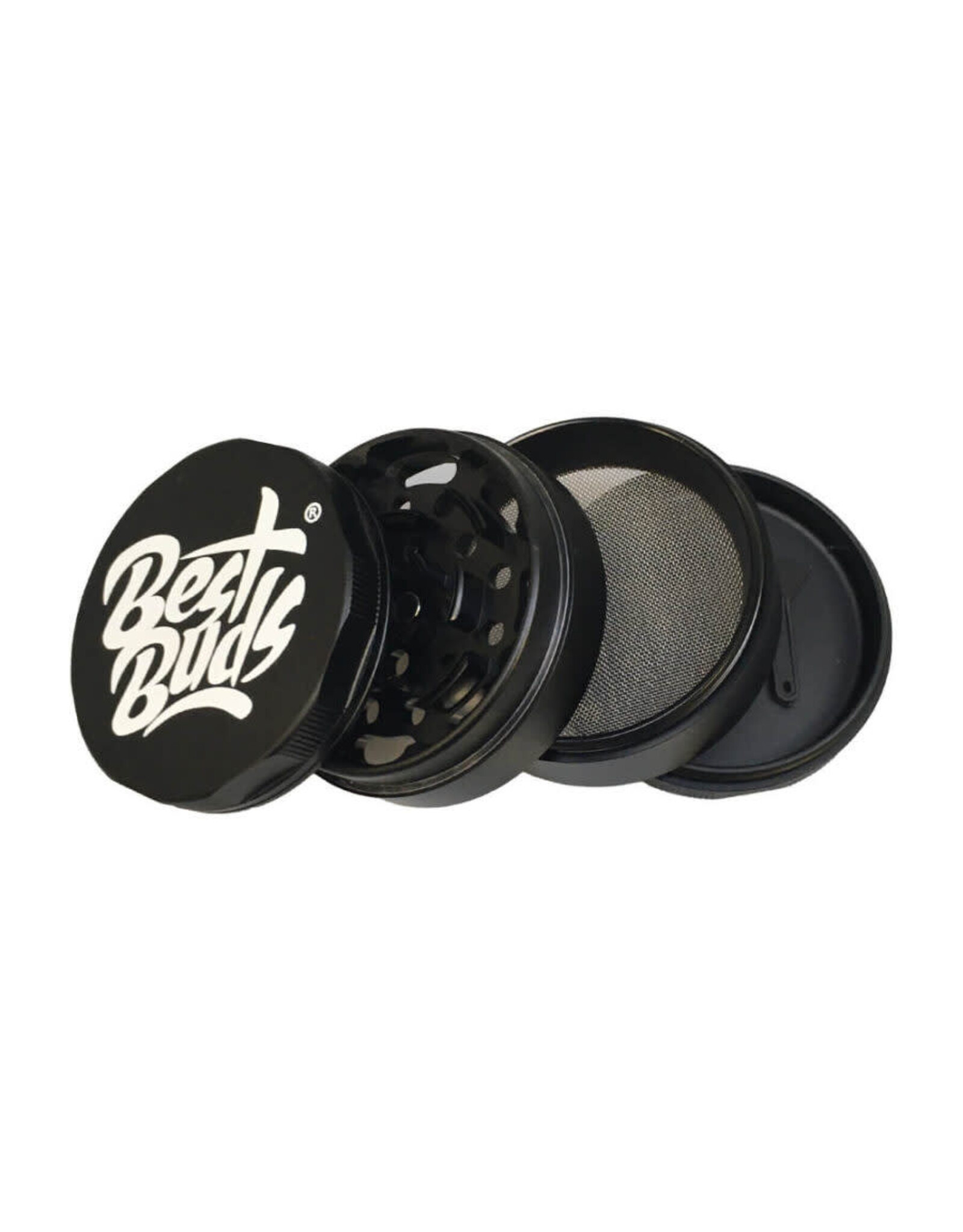 Best Buds Best Buds Mighty Aluminium Grinder Black 4 Parts (60mm)