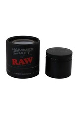 RAW RAW Hammer Craft Medium Aluminium Grinder Black 4 Parts – 55mm