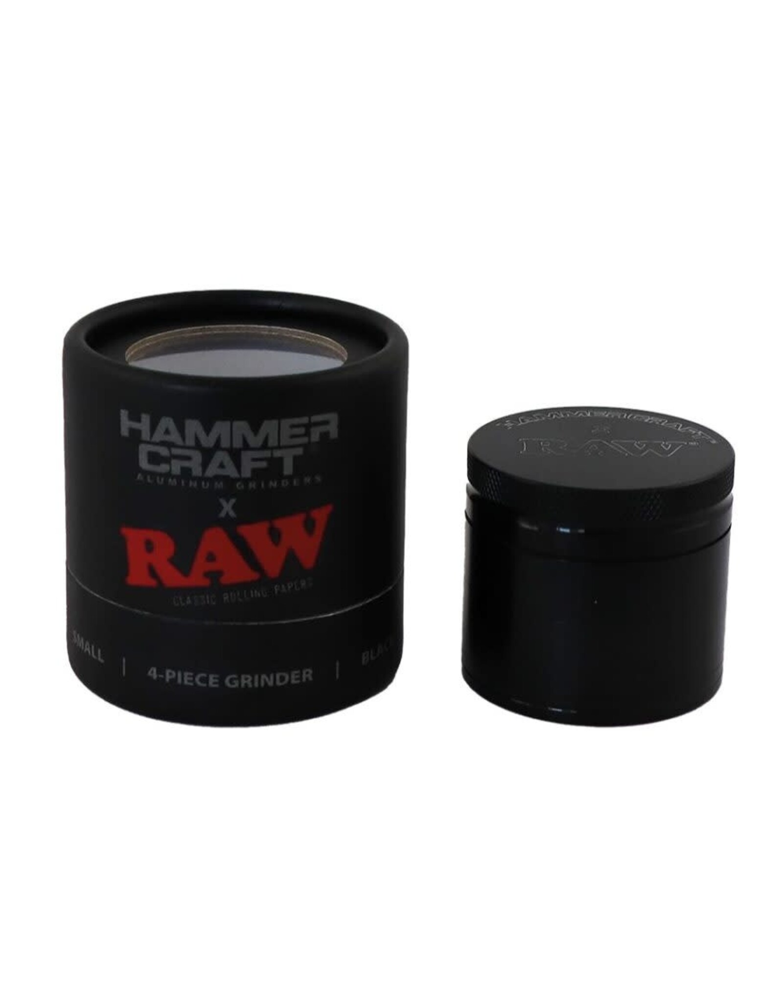 RAW RAW Hammer Craft Large Aluminium Grinder Black 4 Parts – 60mm