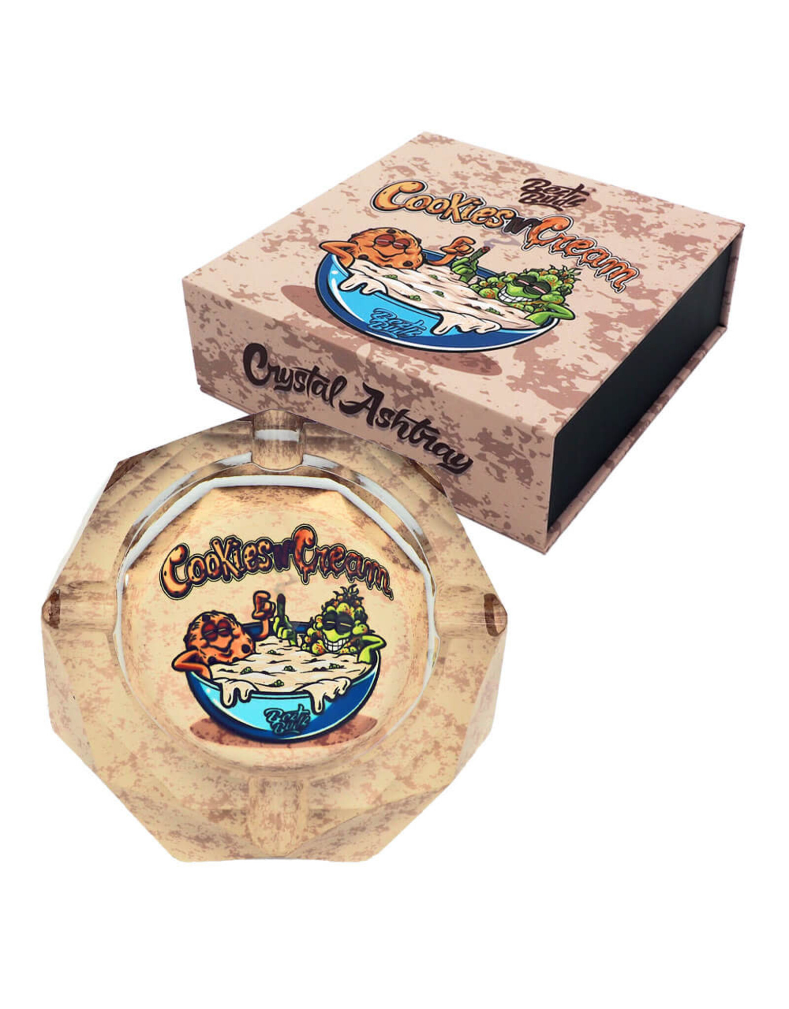 Best Buds Crystal Ashtray with Giftbox - Cookies and Cream