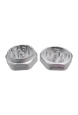 happease Katana Aluminium Grinder Silver 2 Parts – 60mm