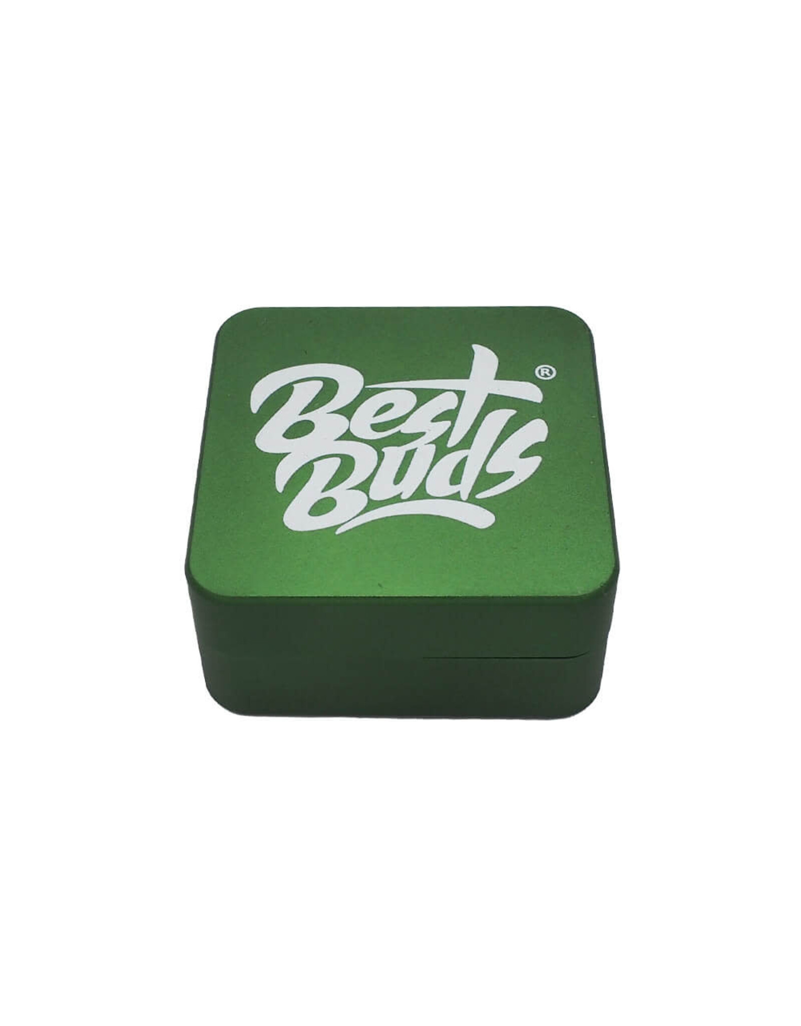 Best Buds Best Buds Flat Square Aluminium Grinder Grass 2 Parts (50mm)