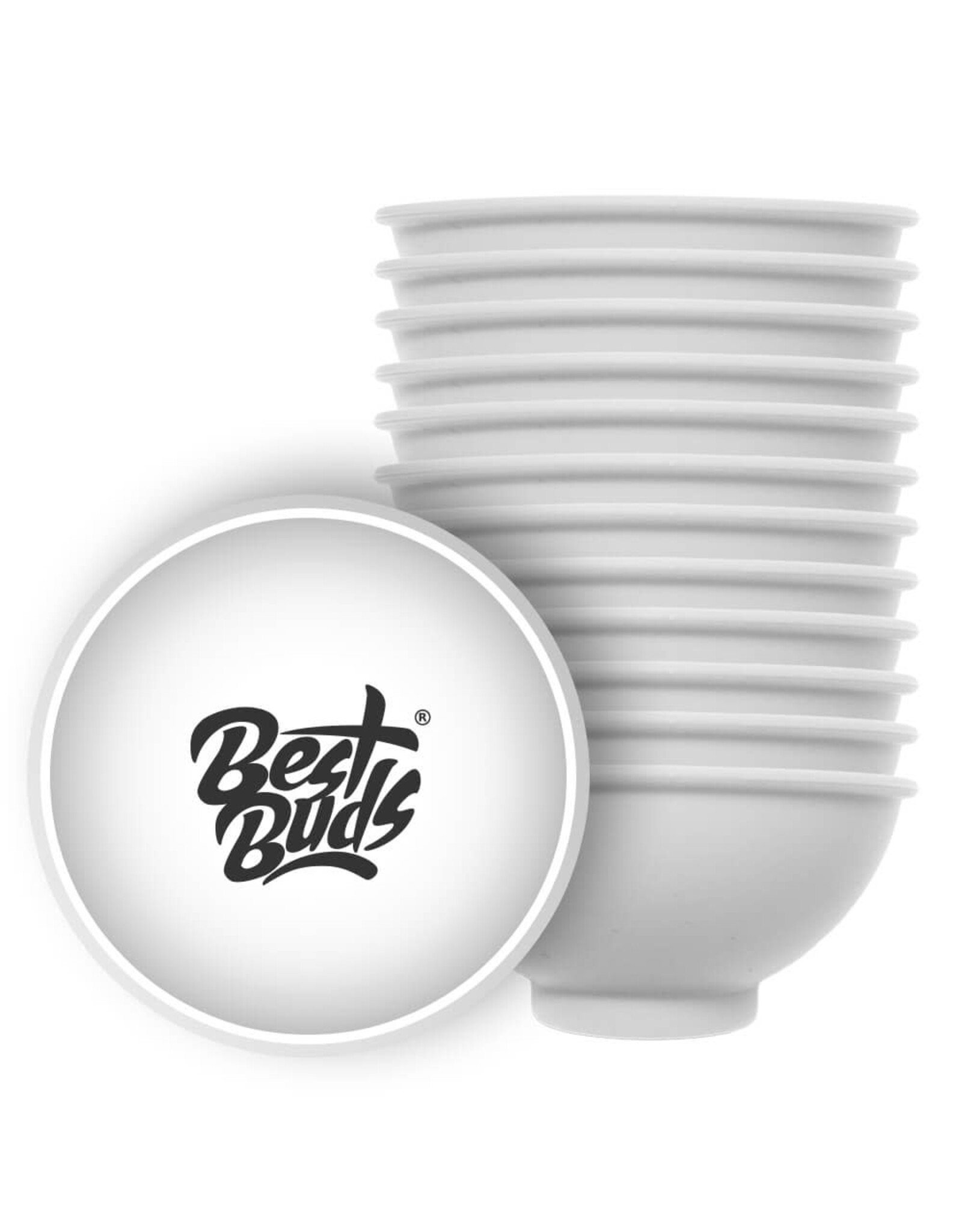 Best Buds Best Buds Silicone Mixing Bowl 7cm White with Black Logo