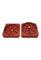 Best Buds Best Buds Flat Square Aluminium Grinder Rust 2 Parts (50mm)