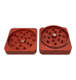 Best Buds Best Buds Flat Square Aluminium Grinder Rust 2 Parts (50mm)