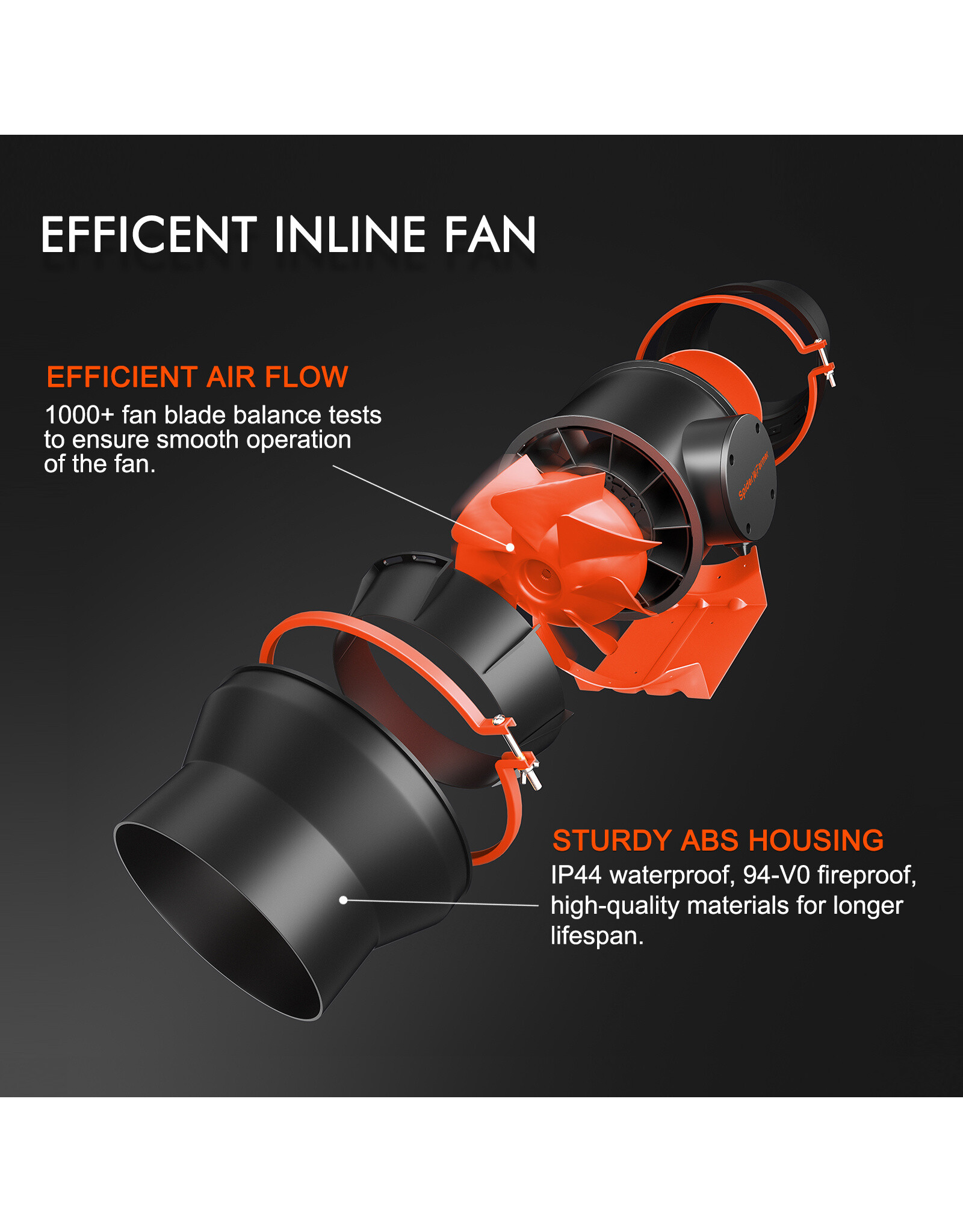 Spider Farmer Spider Farmer 6 INCH  Inline Duct Fan with Temperature Humidity Controller 205CFM